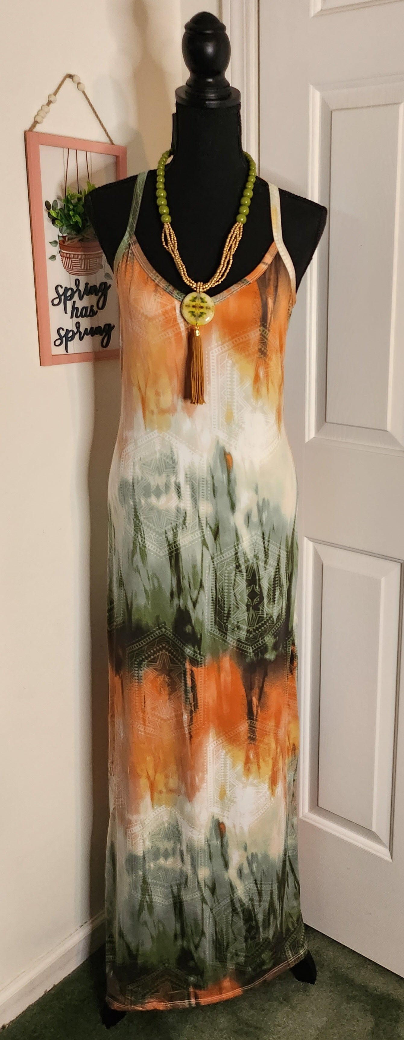 V- Neck Thin Strap Zenana Maxi Dress