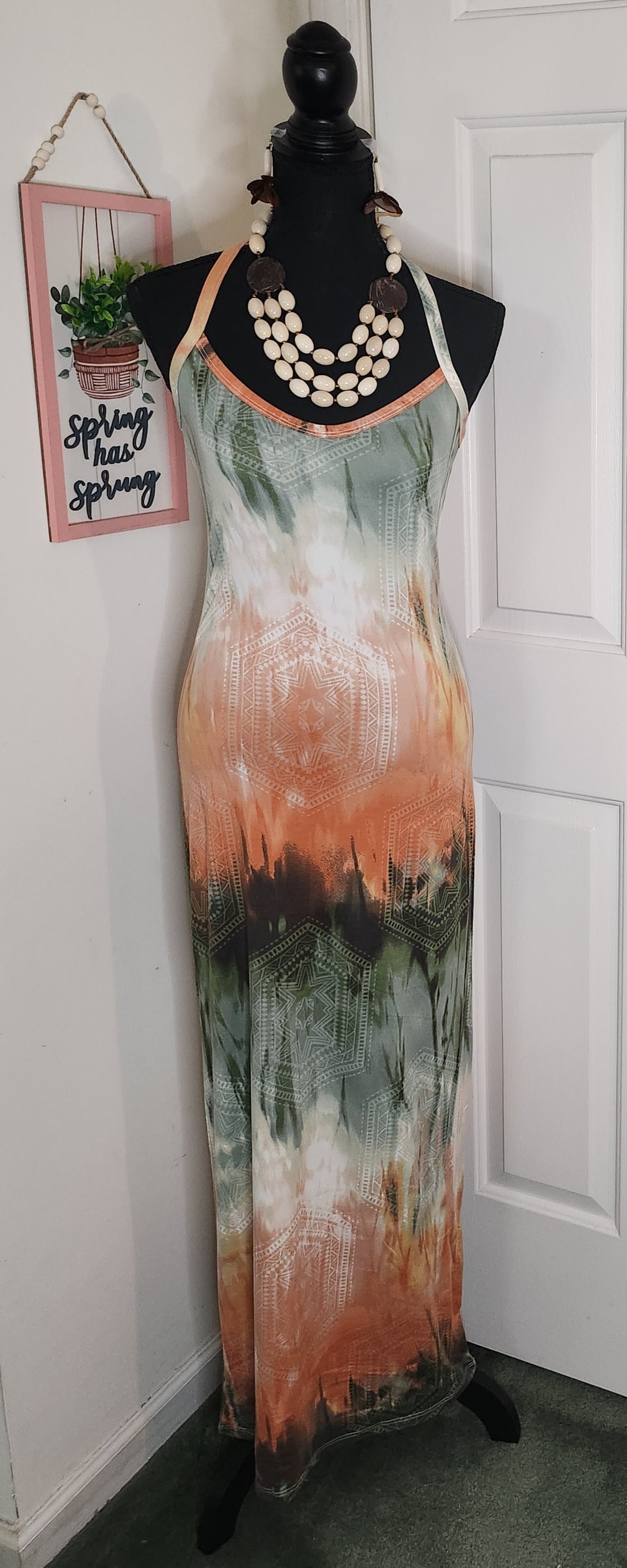 V- Neck Thin Strap Zenana Maxi Dress