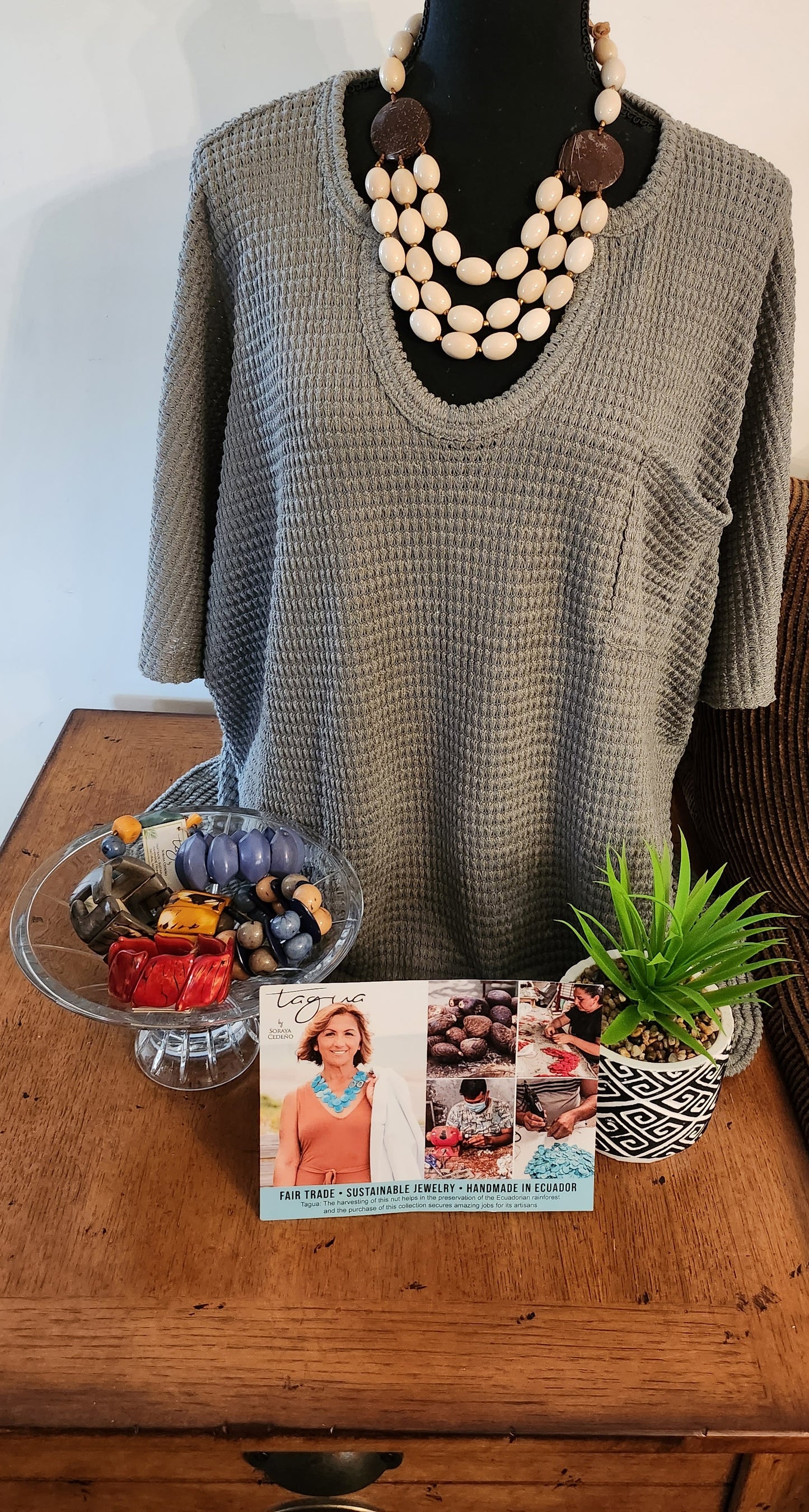 Plus Keyhole Neckline Jacquard Sweater