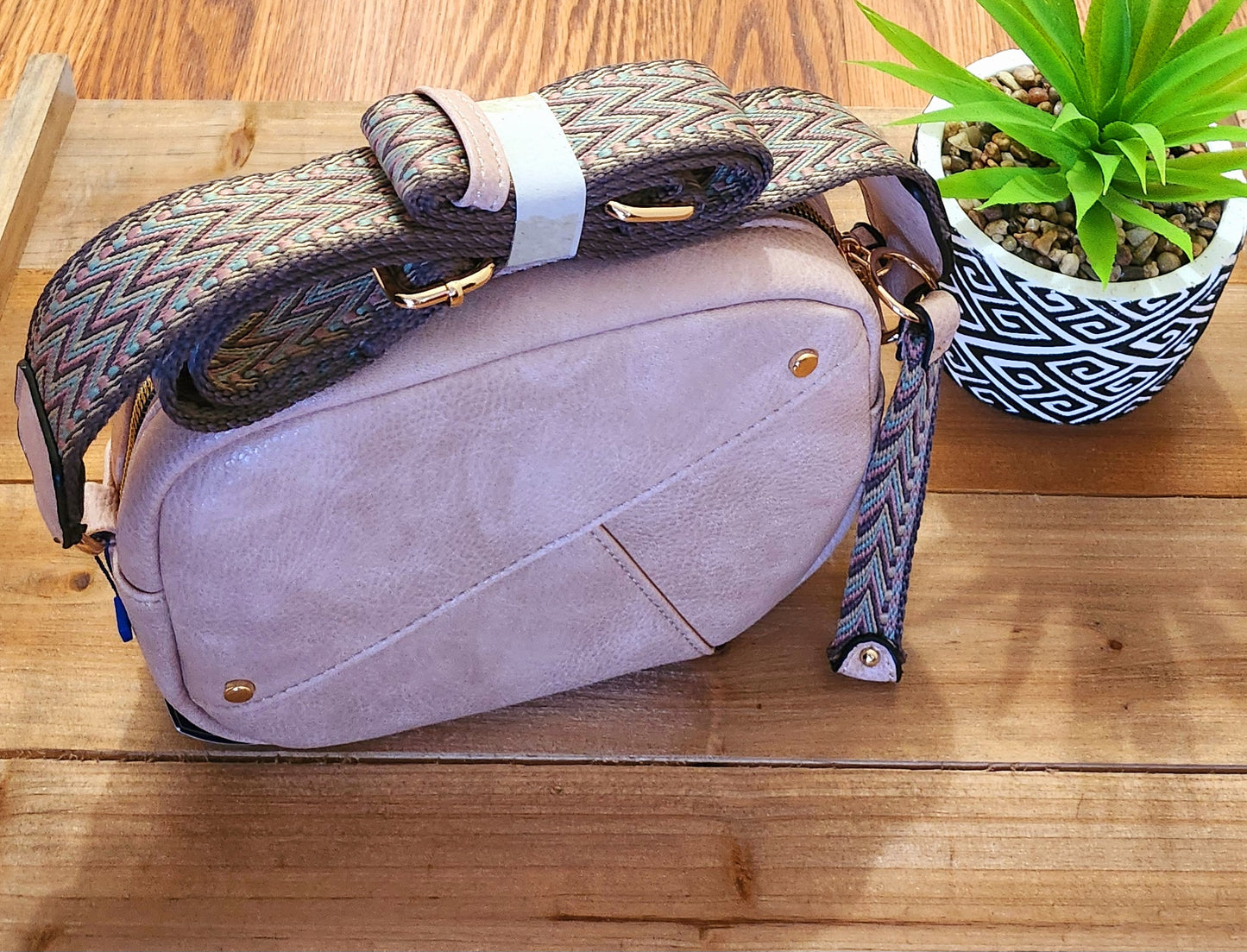 Guitar Strap Crossbody Bag-Pink