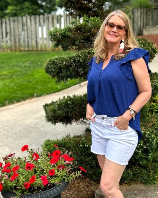 Women's White Denim Vintage High Rise Shorts