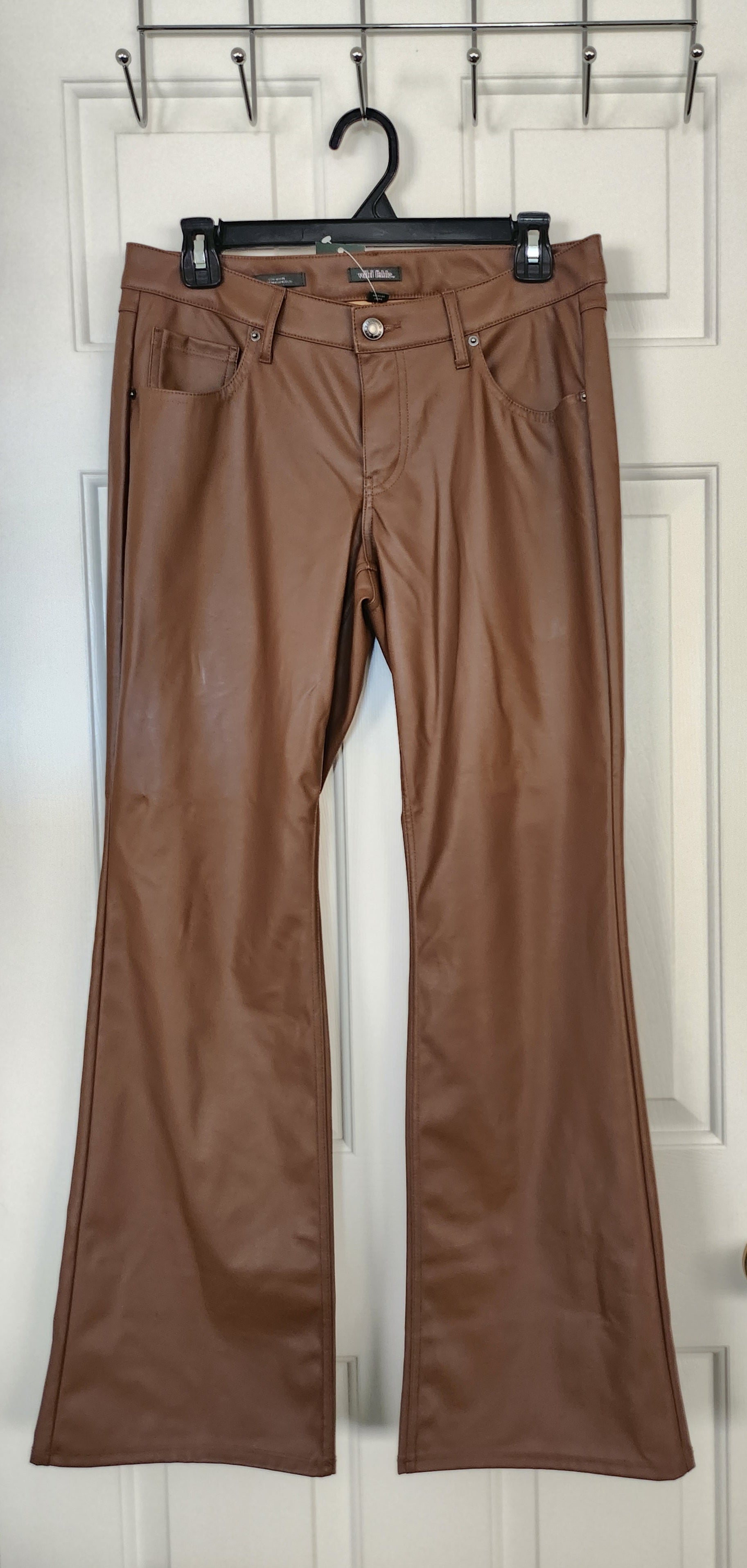 Low -Rise Faux Leather Flare Pants – Tilisa's Fashion, Apparel