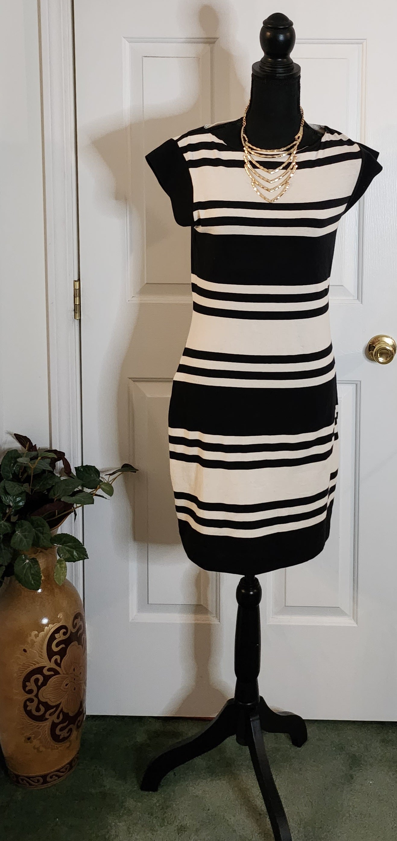 JAG Stripe Cap Sleeve Dress