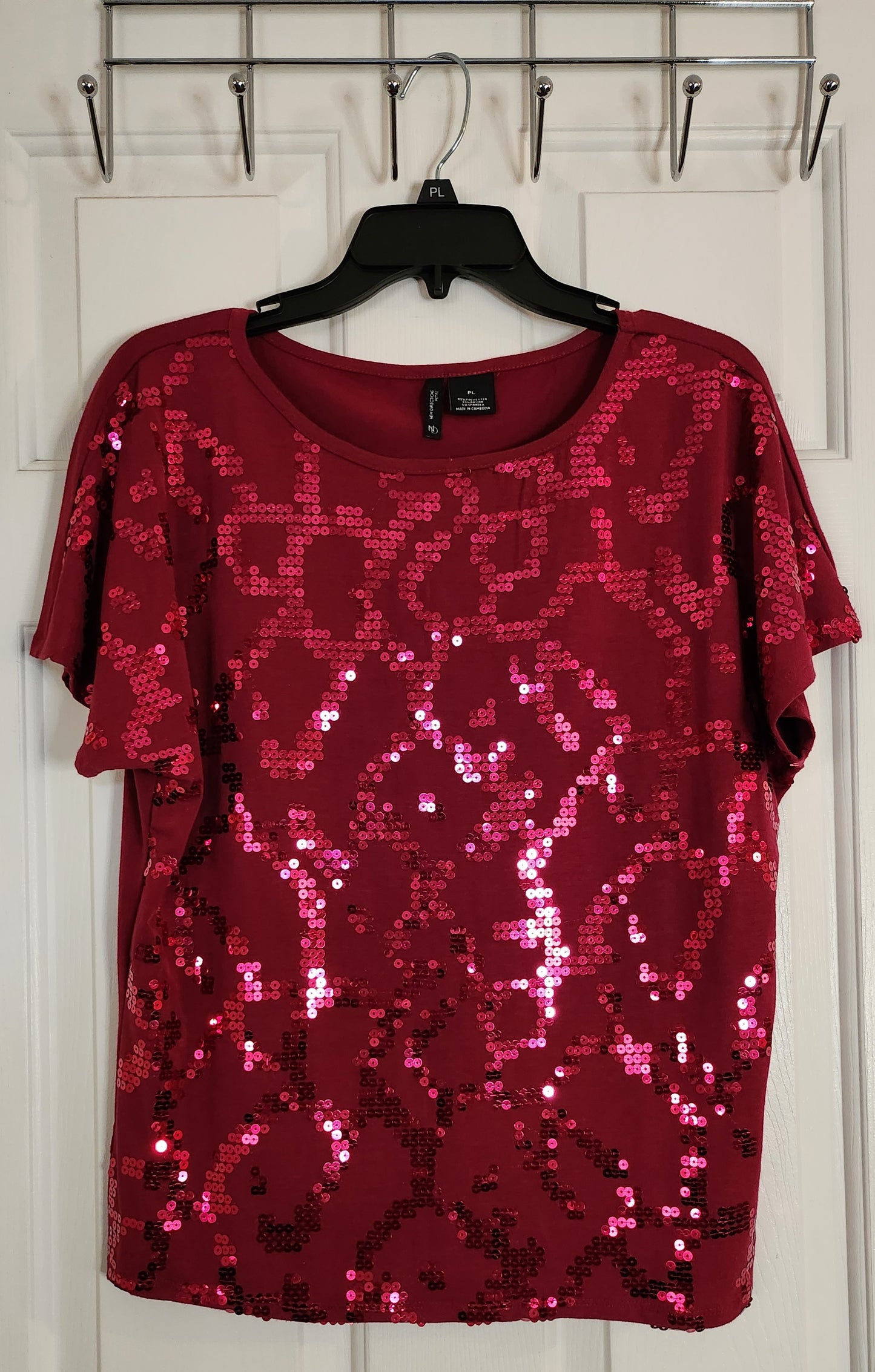 Sequin Short Sleeve New Direction Top