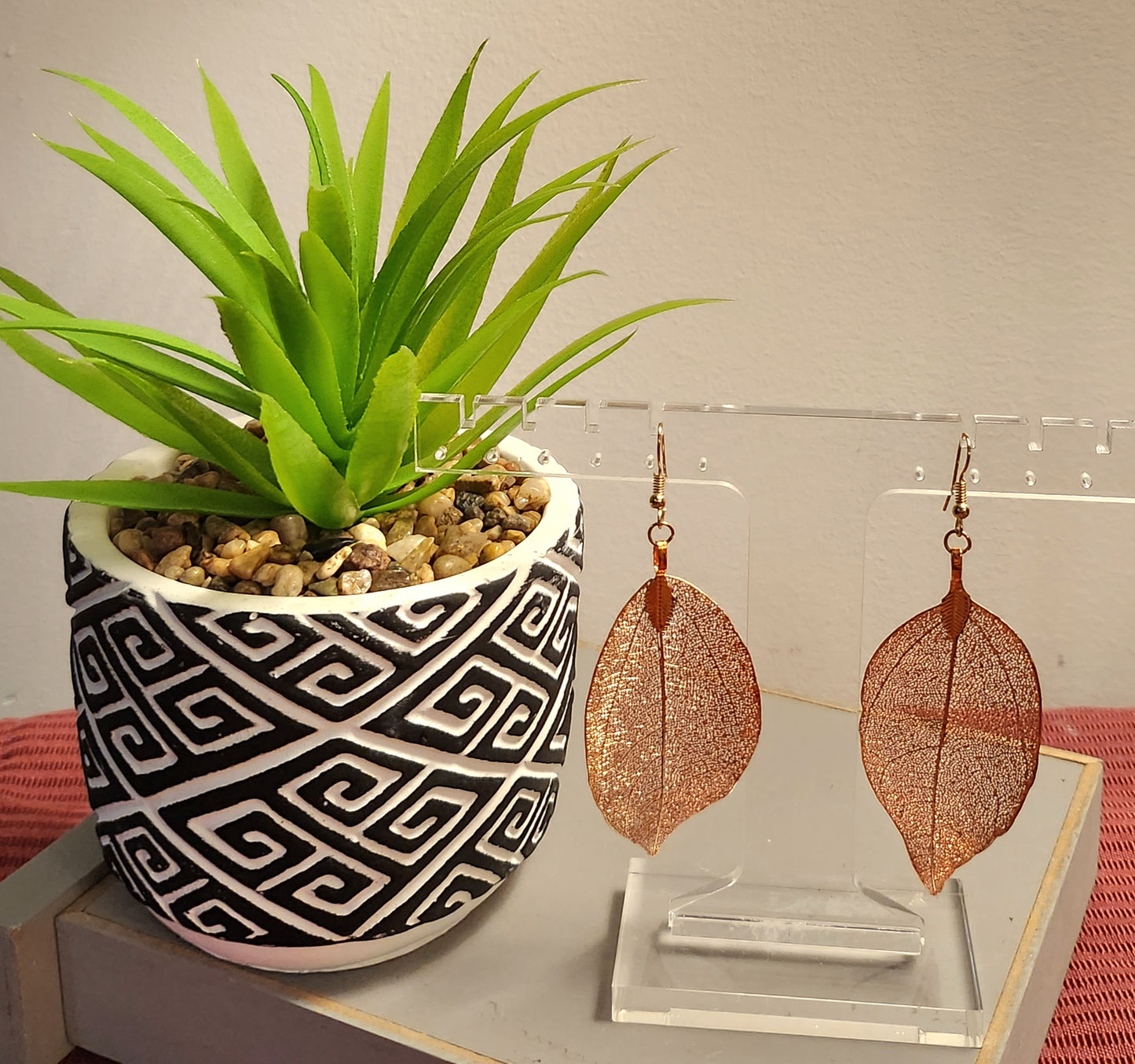 Leaf Rose Gold Earrings Crystal Avenue
