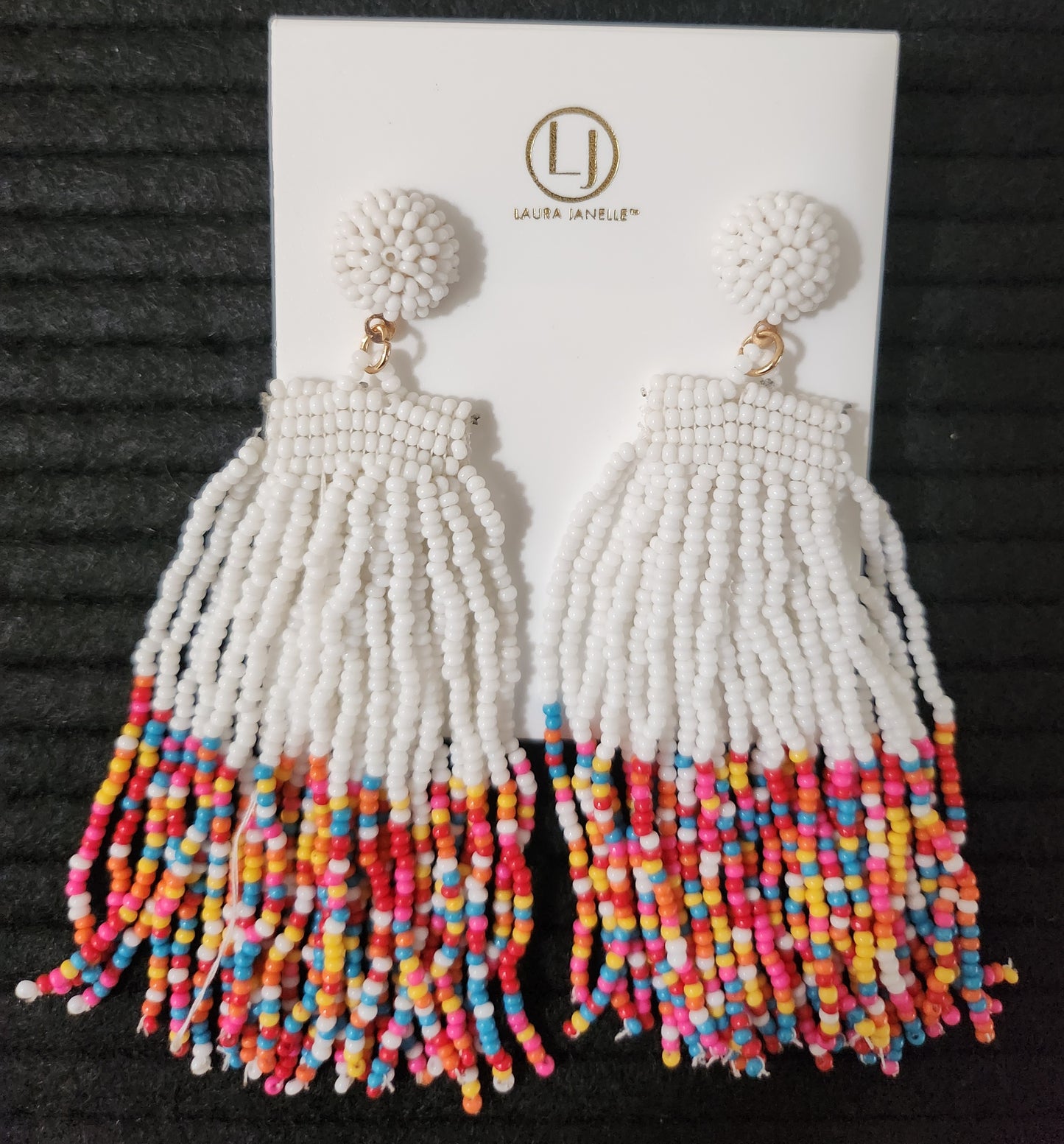 Colorful Seed Bead Tassel Earrings - Laura Janelle