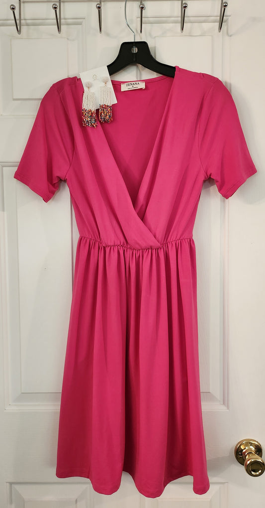 Buttery Soft Fabric Surplice Dress