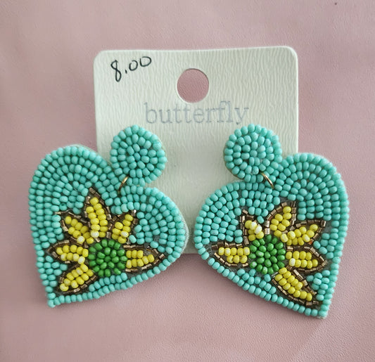 Heart Shaped Powder Blue Earrings