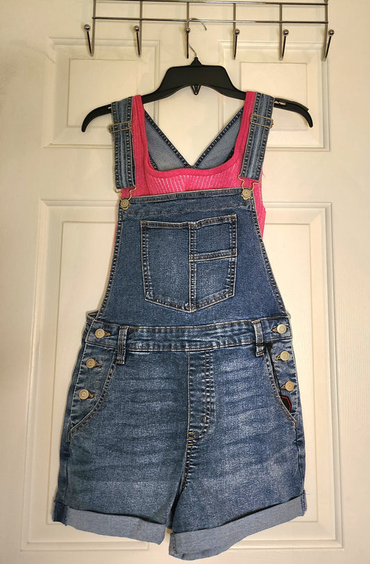 Blue Denim Overall Shorts- No Boundaries