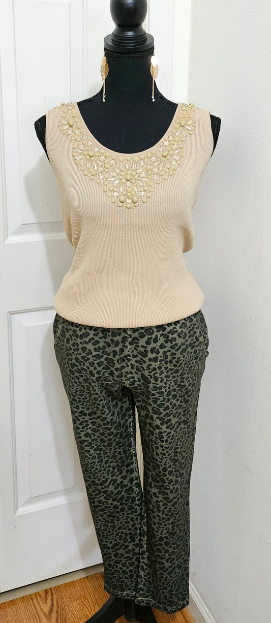 Flora Ashley Cheetah Drawstring Jogger Pants