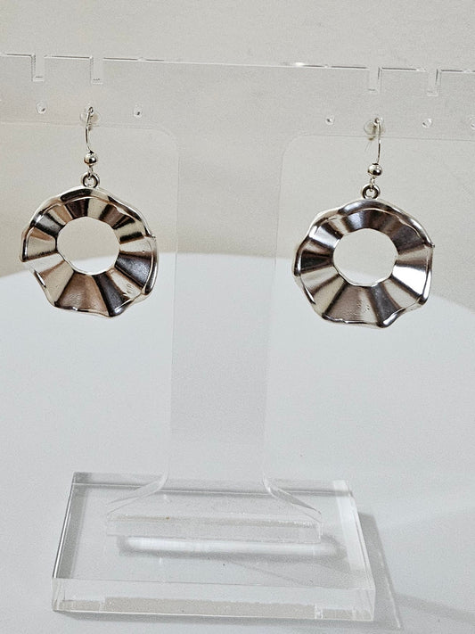 Sterling Silver Hoop Drop Earrings